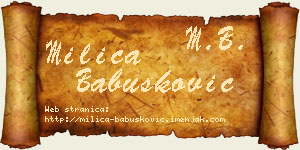 Milica Babušković vizit kartica